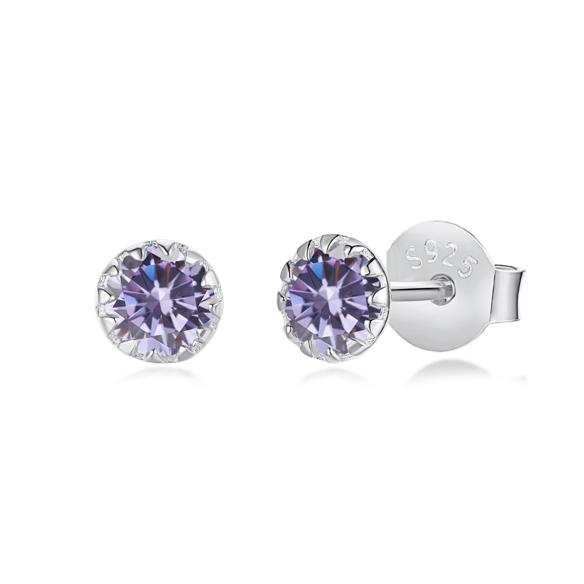 [Rose Jewels]Sparkling Colorful Round Shape Earrings