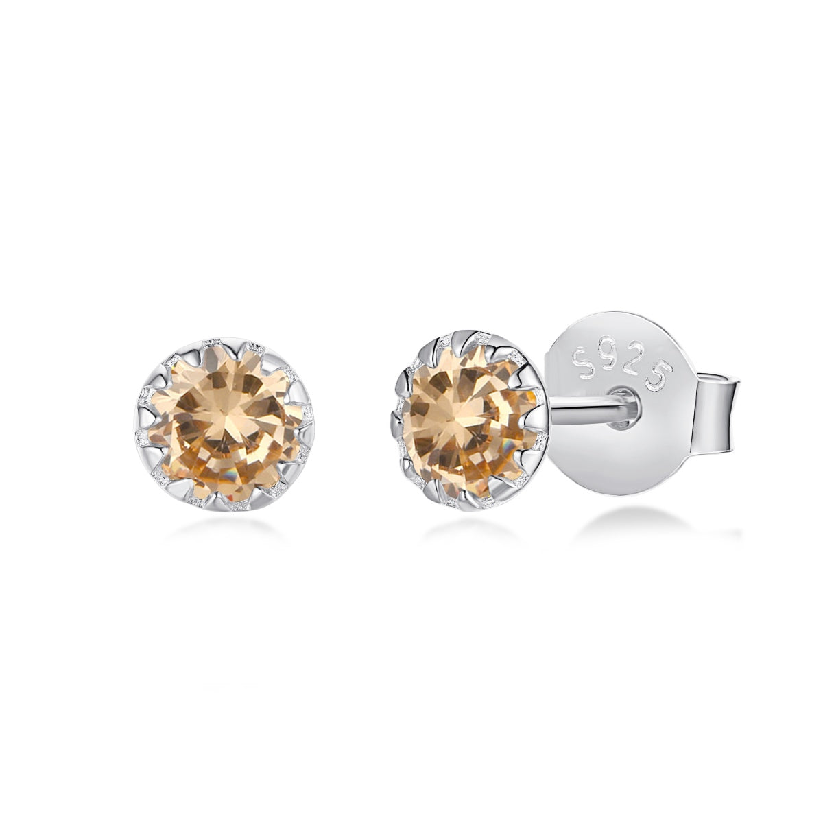 [Rose Jewels]Sparkling Colorful Round Shape Earrings