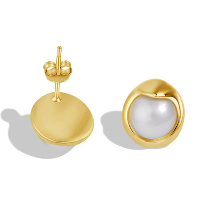 [Rose Jewels]Dainty Bread Pearl Earrings