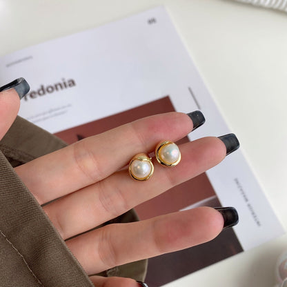 [Rose Jewels]Dainty Bread Pearl Earrings