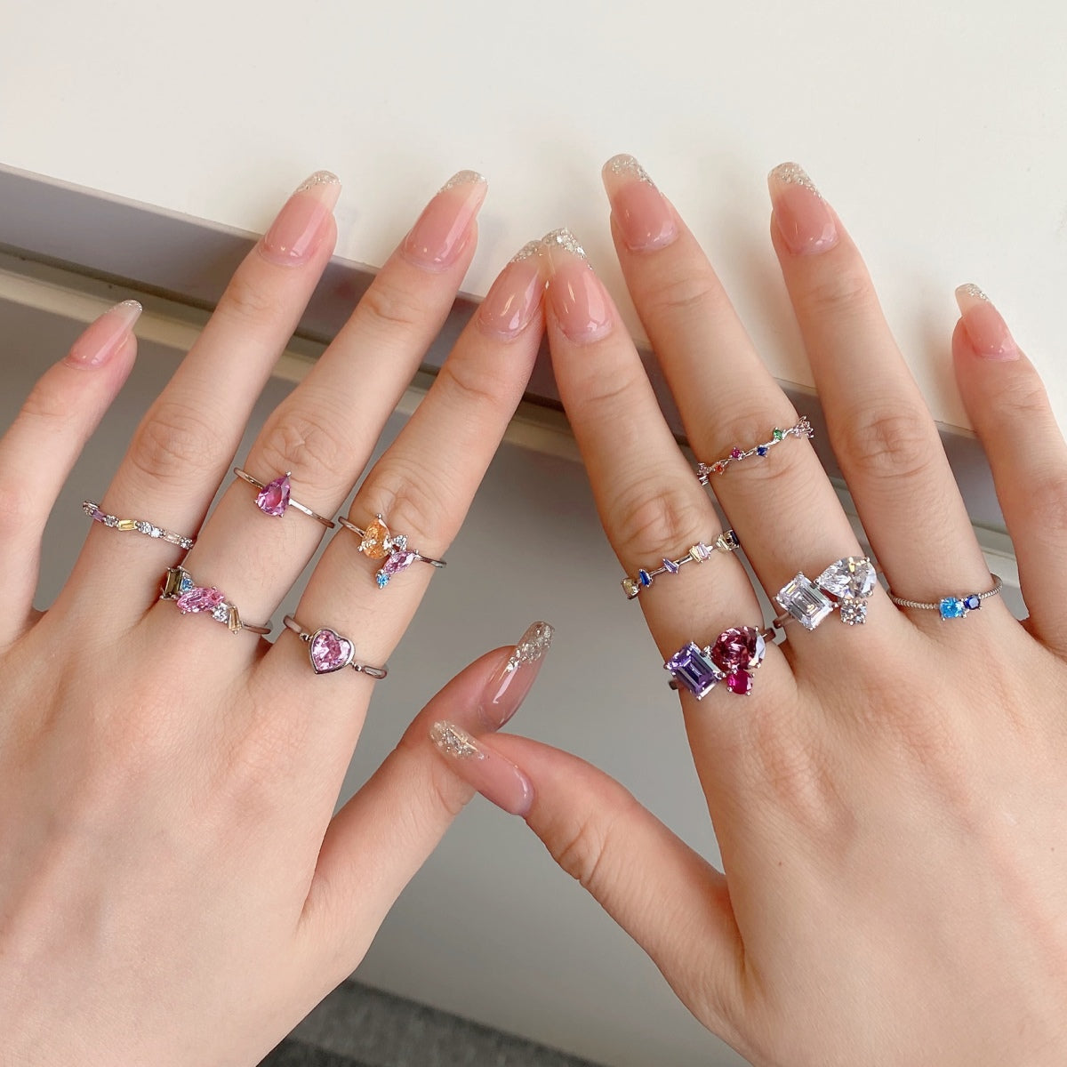 [Rose Jewels]Radiant Colorful Multi Cut Daily Ring