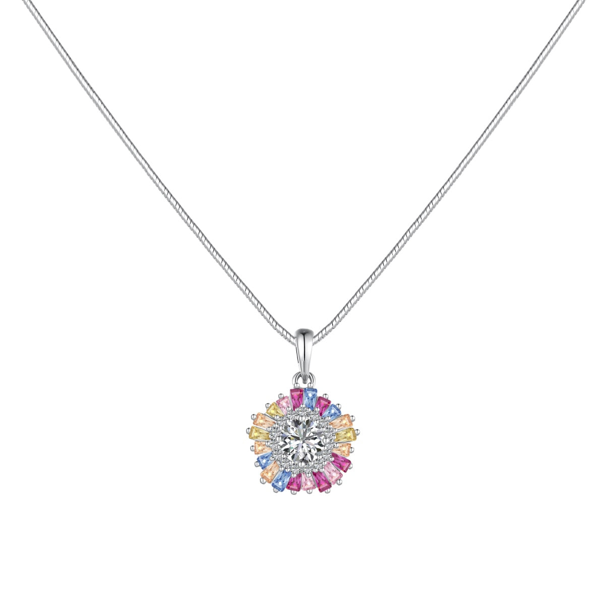 [Rose Jewels]Charming Flower Colorful Necklace