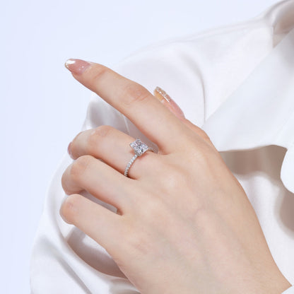 [Rose Jewels]2.0 Carat Dazzling Sparkling Radiant Cut Party Ring