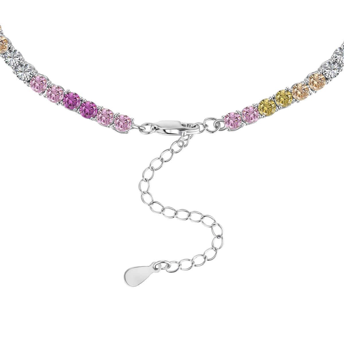 [Rose Jewels]Delicate Colorful Tennis Necklace