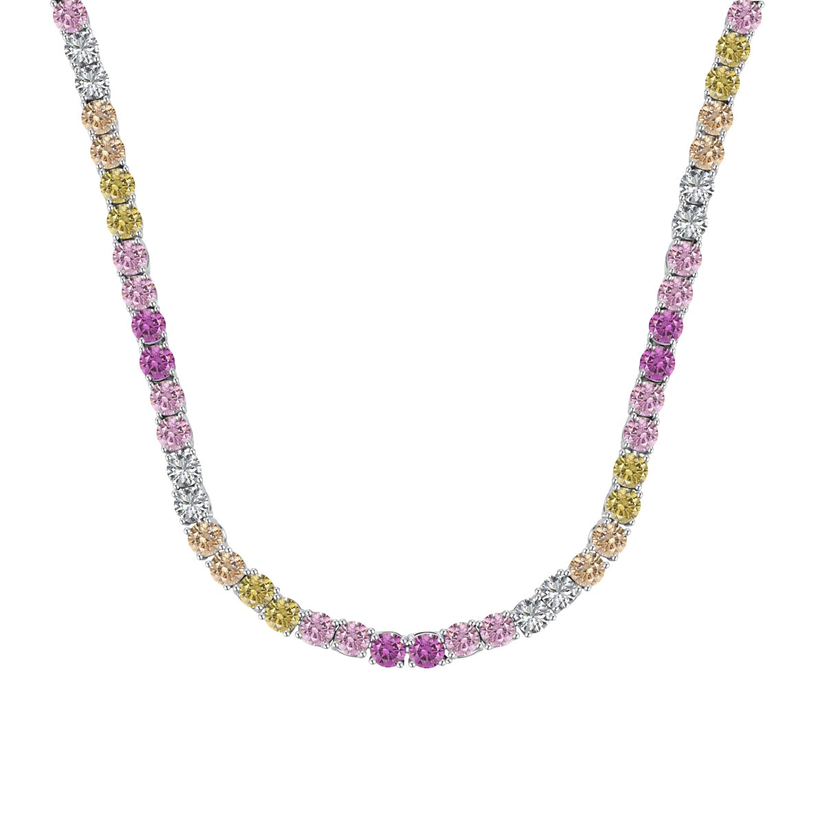 [Rose Jewels]Delicate Colorful Tennis Necklace