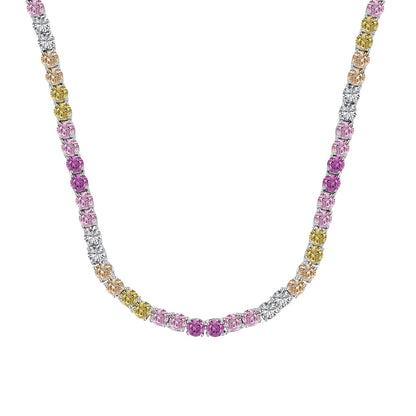 [Rose Jewels]Delicate Colorful Tennis Necklace