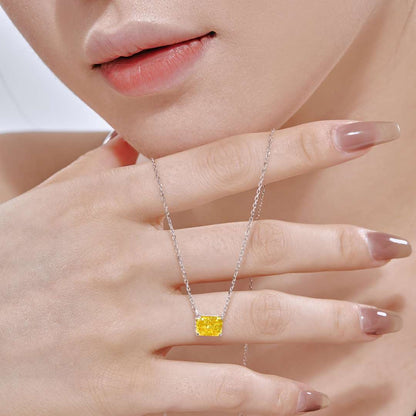 [Rose Jewels]Luxurious Square Shape Colorful Necalack