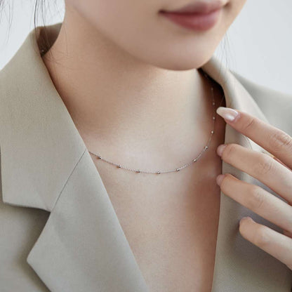 [Rose Jewels]Small Bead Clavicle Chain Simple Necklace