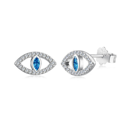 [Rose Jewels]Blue Devil Eyes Hollow Stud Earrings