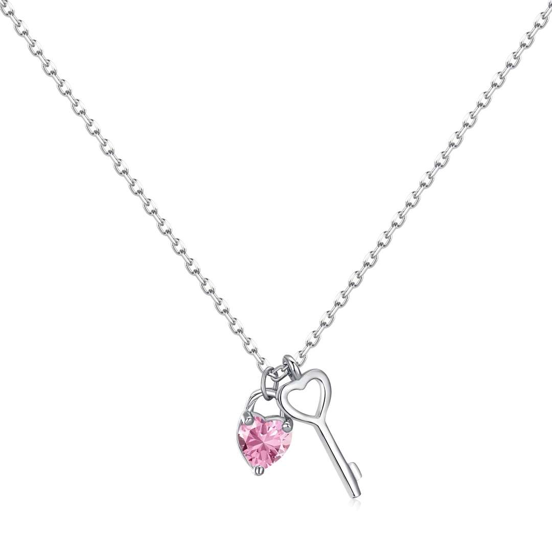 [Rose Jewels]Unique Heart Shape Key Pendent Necklace