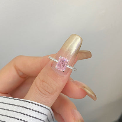 [Rose Jewels]2.0 Carat Dazzling Sparkling Radiant Cut Party Ring