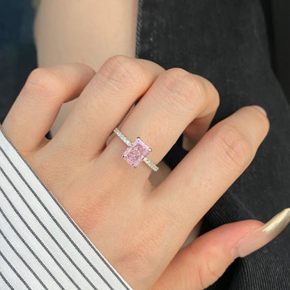 [Rose Jewels]2.0 Carat Dazzling Sparkling Radiant Cut Party Ring