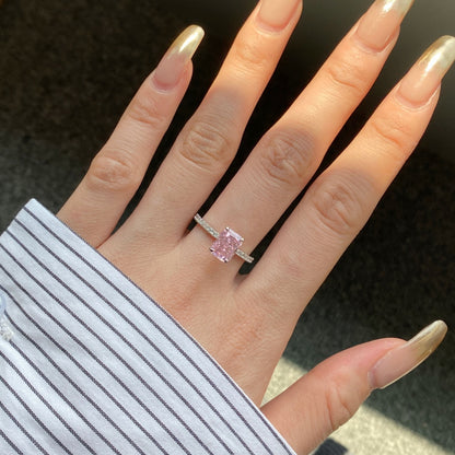 [Rose Jewels]2.0 Carat Dazzling Sparkling Radiant Cut Party Ring