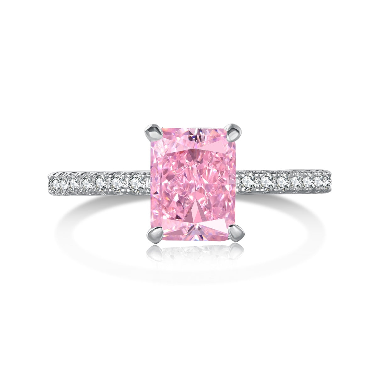 [Rose Jewels]2.0 Carat Dazzling Sparkling Radiant Cut Party Ring