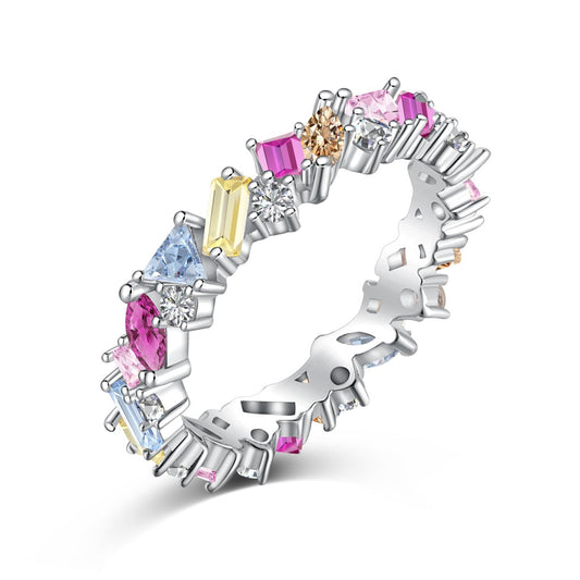 [Rose Jewels]Dazzling Polychromatic Multi cut Daily Ring