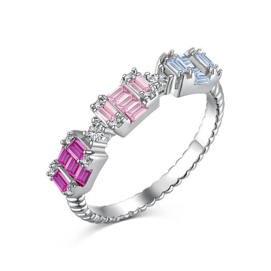 [Rose Jewels]Unique Colorful Emerald Cut Party Ring