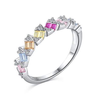 [Rose Jewels]Delicate Vibrant Emerald Cut Daily Ring