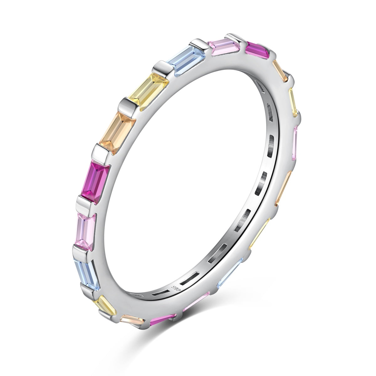 [Rose Jewels]Exquisite Multicolored Emerald Cut Daily Ring