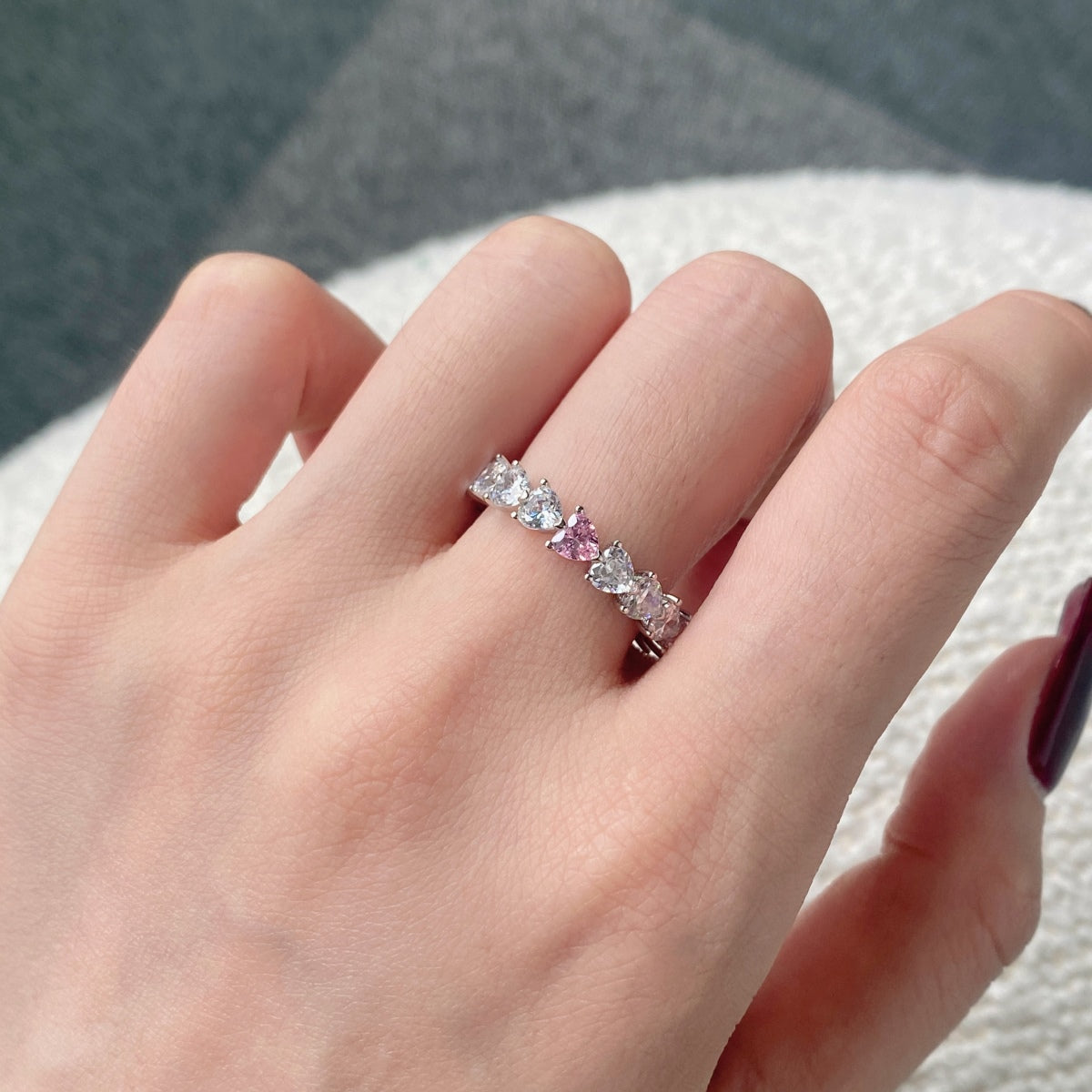 [Rose Jewels]0.25 Carat Radiant Romance Heart Cut Lover Ring