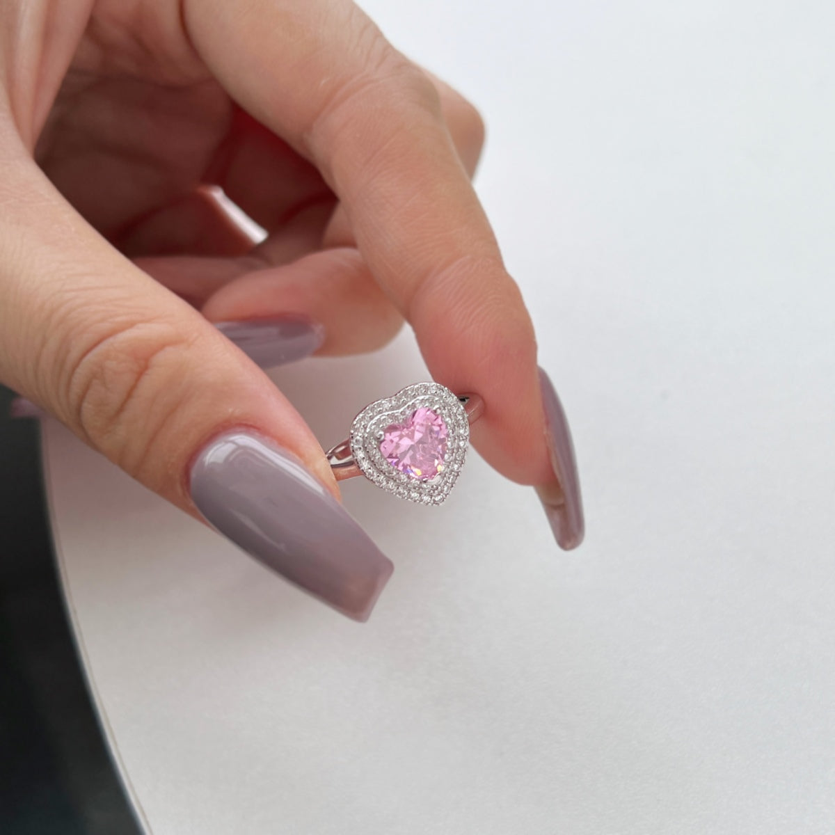 [Rose Jewels]Delicate Ebullient Heart Shape Wedding Ring