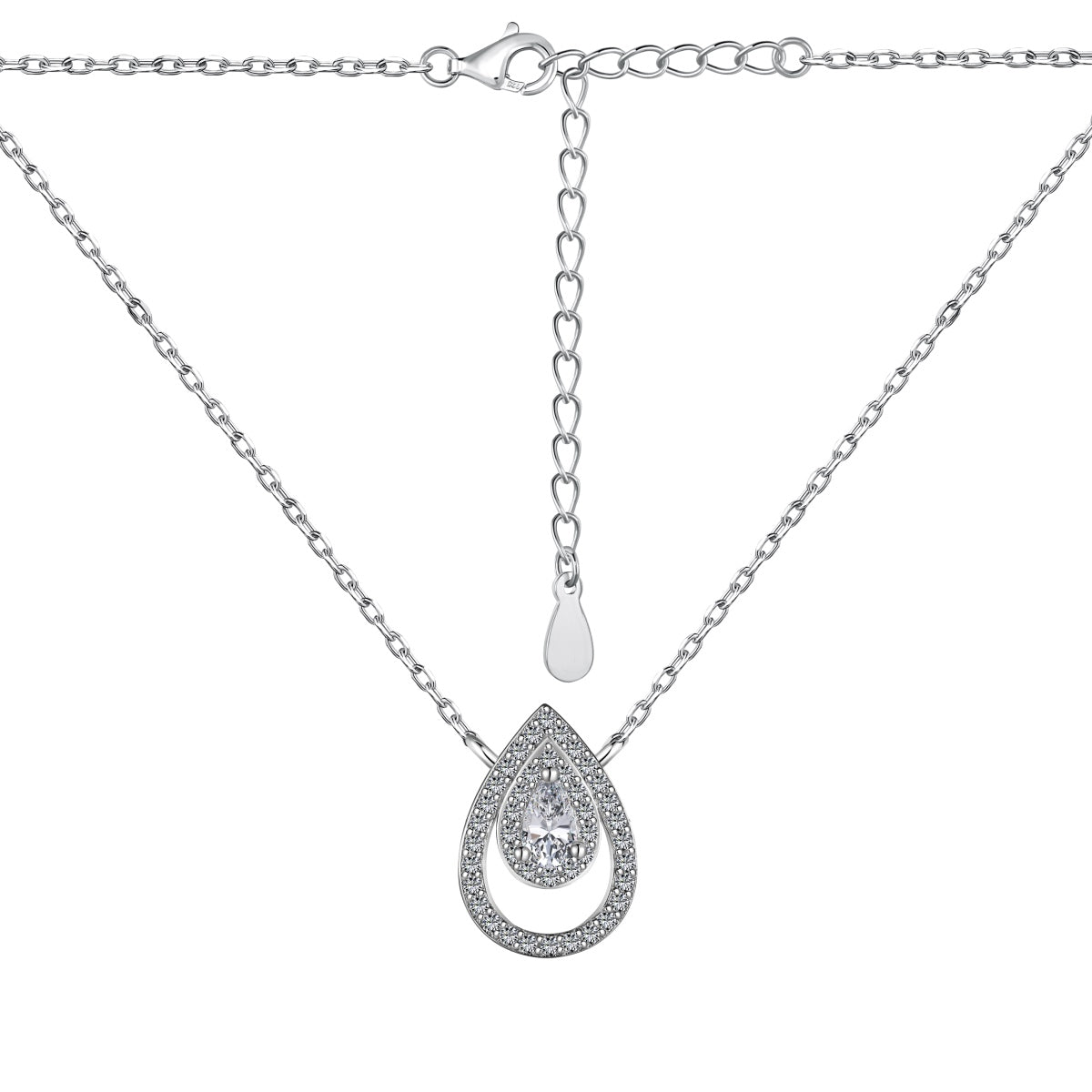 [Rose Jewels]Sparkling Pear Cut Necklace