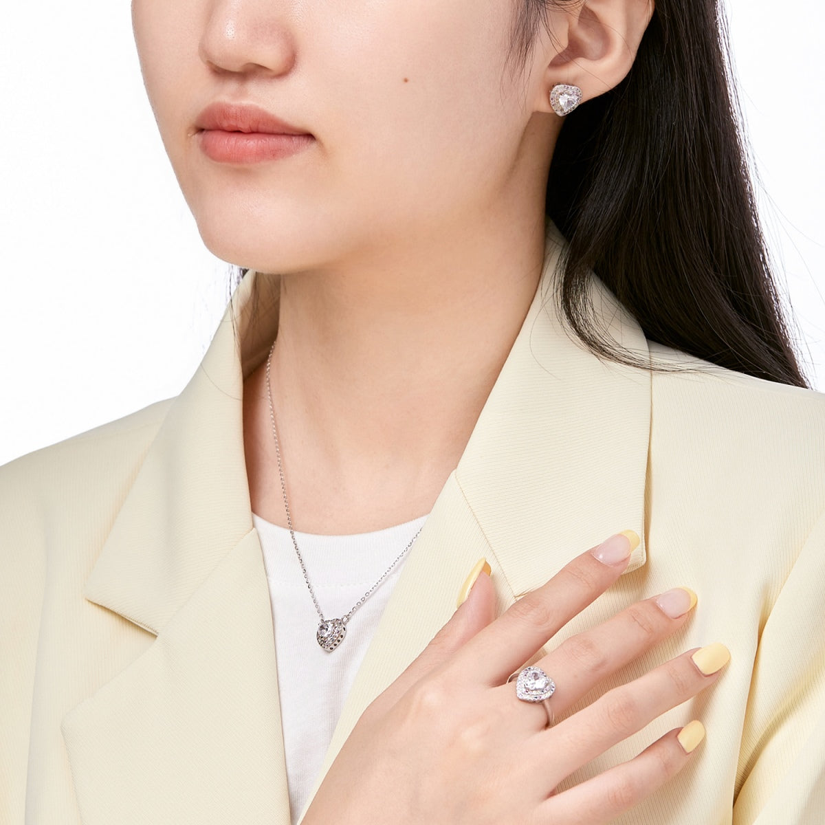 [Rose Jewels]Delicate Ebullient Heart Shape Wedding Ring