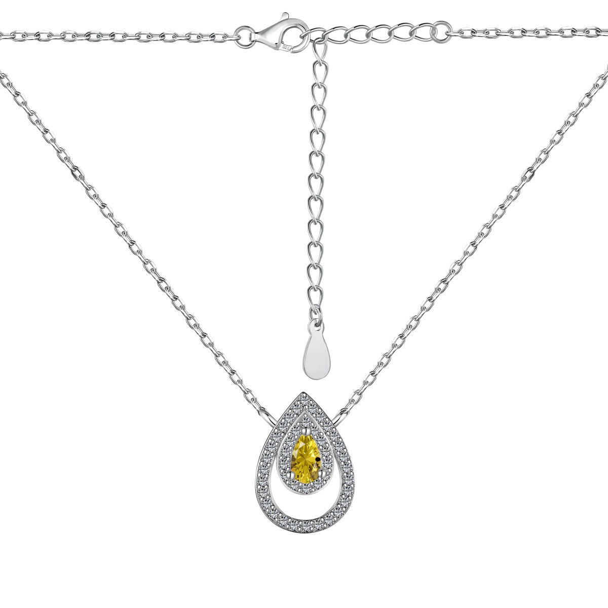 [Rose Jewels]Sparkling Pear Cut Necklace