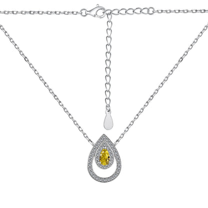 [Rose Jewels]Sparkling Pear Cut Necklace