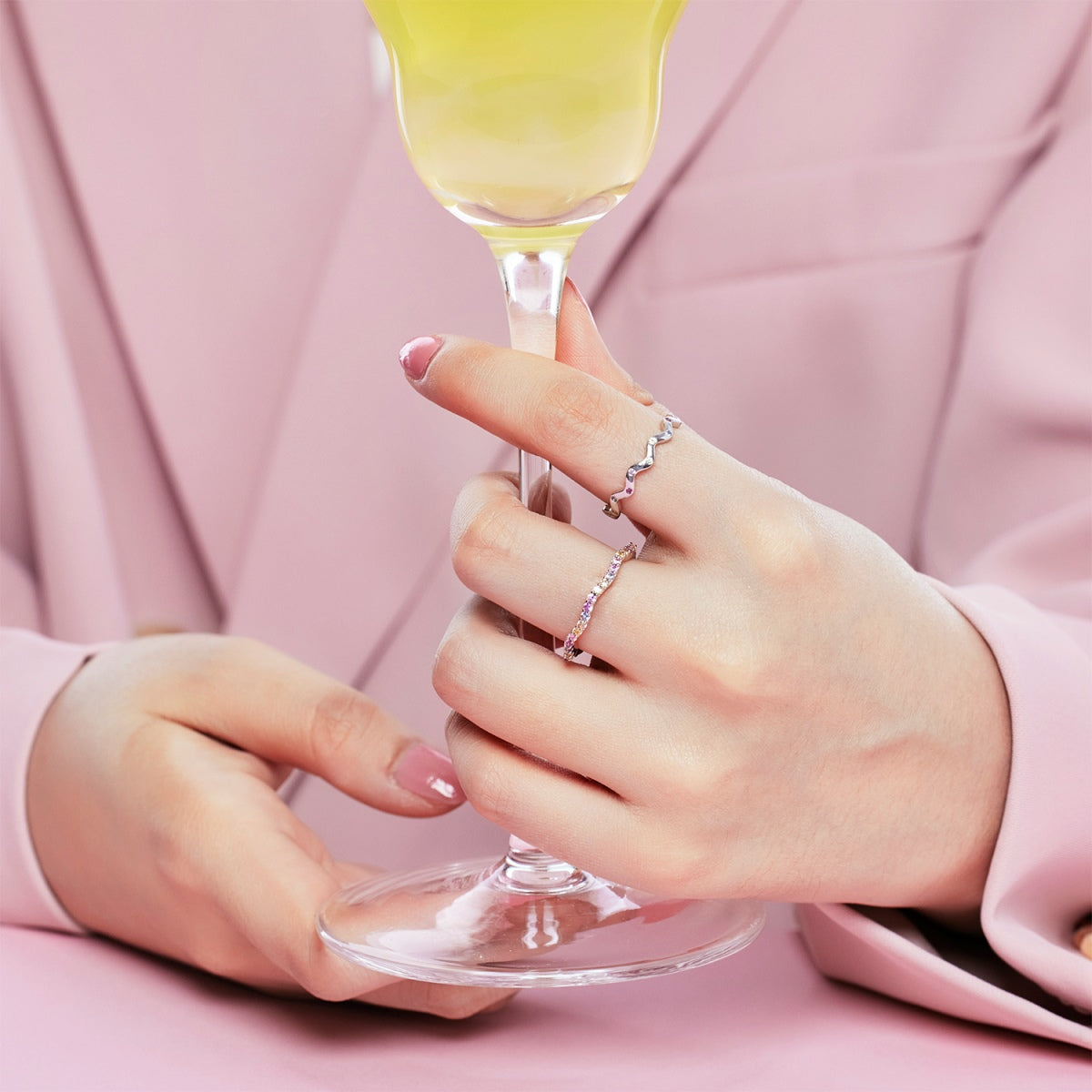 [Rose Jewels]Dainty Colorful Round Cut Party Ring