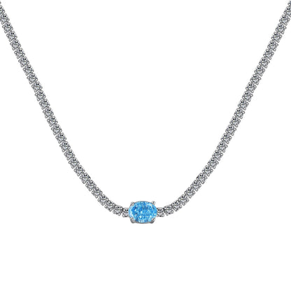 [Rose Jewels]1.0 Carat Shining Oval Cut Necklace