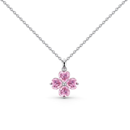 [Rose Jewels]Heart-Shaped Four-Leaf Clover Bead Necklace