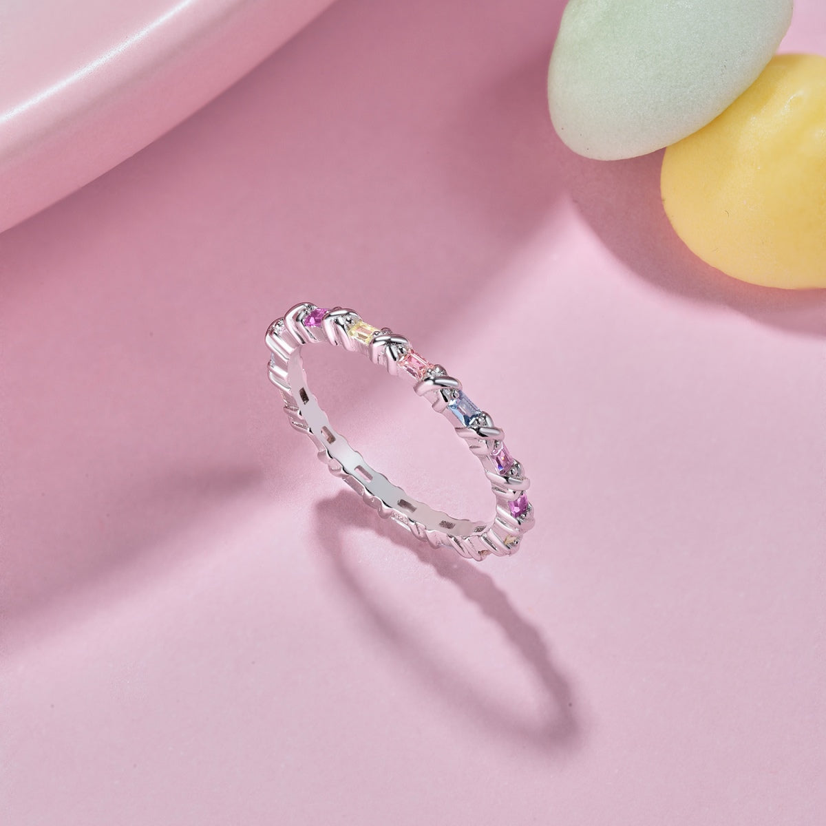 [Rose Jewels]Charming Colorful Round Cut Daily Ring