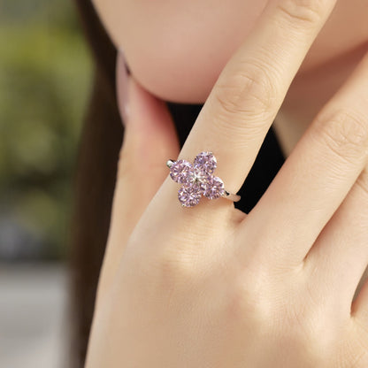 [Rose Jewels]Four-Leaf Clover Eight-Pointed Star Ring