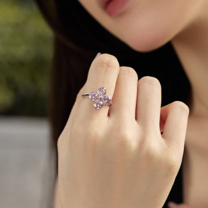 [Rose Jewels]Four-Leaf Clover Eight-Pointed Star Ring