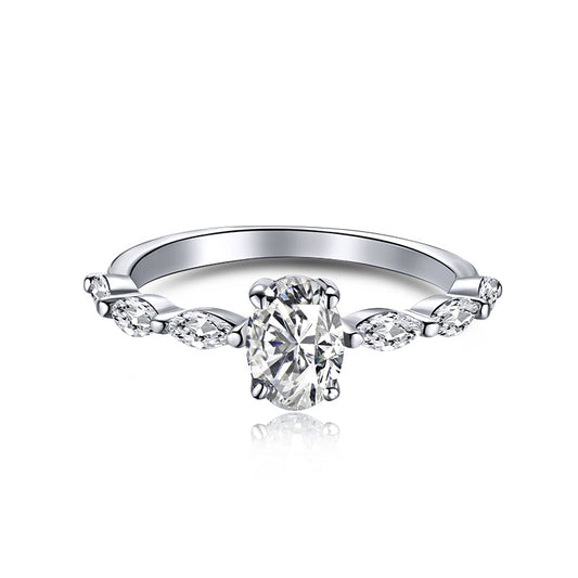 [Rose Jewels]0.75 Carat Luxurious Vibrant Elongated Cushion Cut Daily Ring