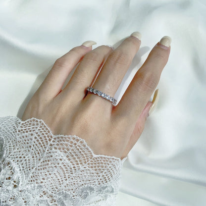 [Rose Jewels]Sparkling Round Cut Tennis Ring