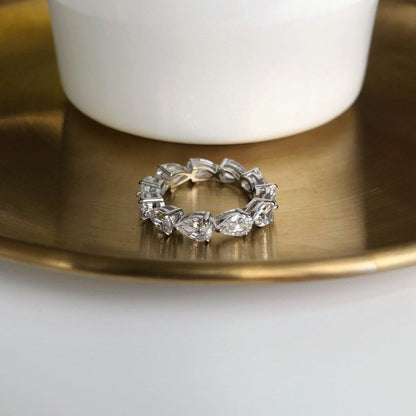 [Rose Jewels]Exquisite Pear Cut Tennis Ring